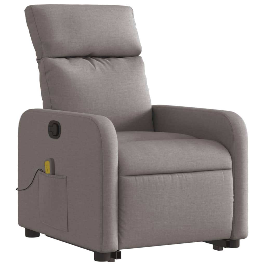 Atsistojantis atlošiamas masažinis krėslas, taupe, audinys