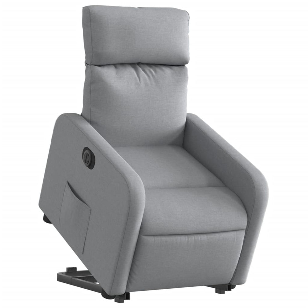 Recliner, light gray, fabric