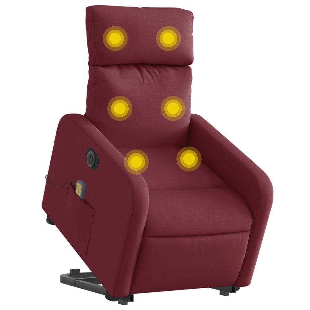 Standing electric massage chair, wine, fabric