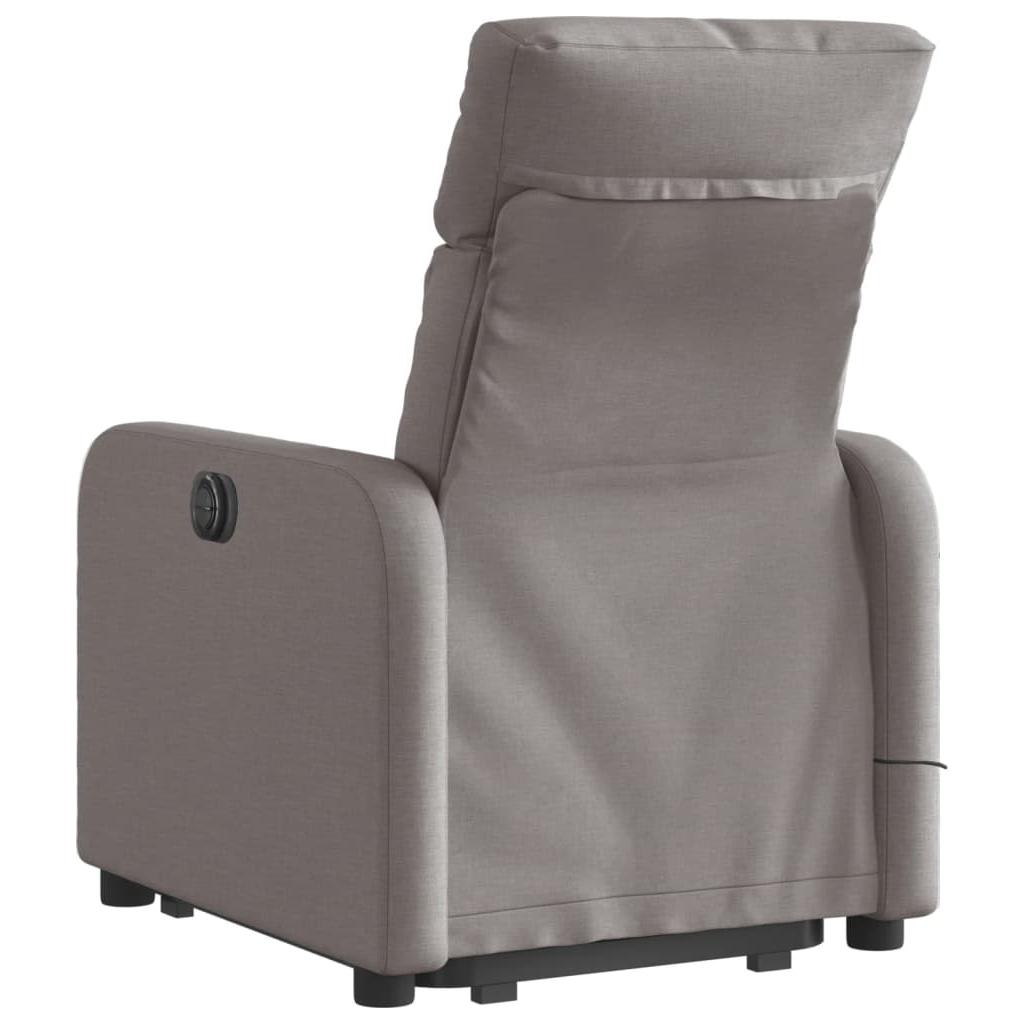 Atsistojantis elektrinis masažinis krėslas, taupe, audinys