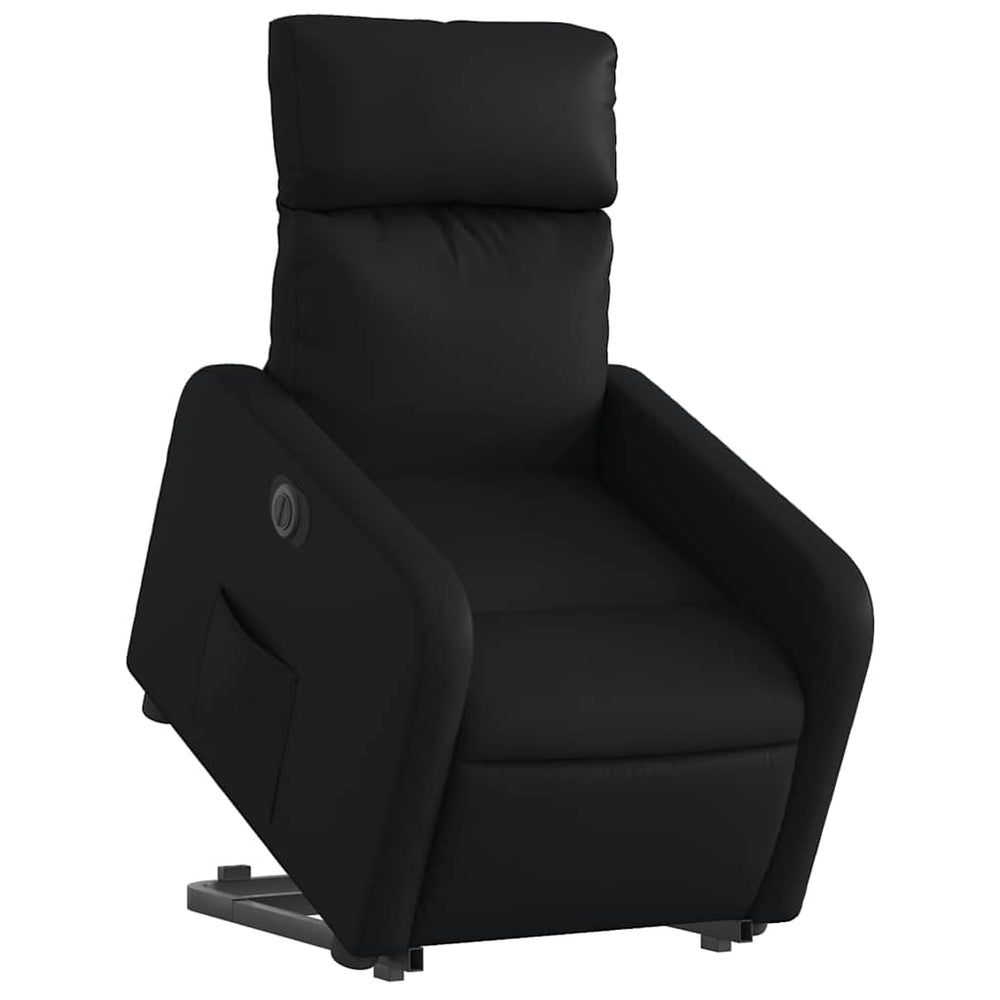 Standing electric armchair, black, artificial leather