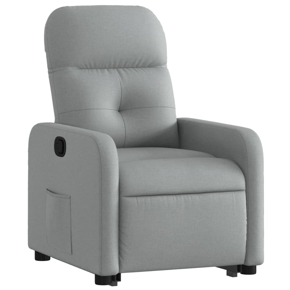 Recliner, light gray, fabric