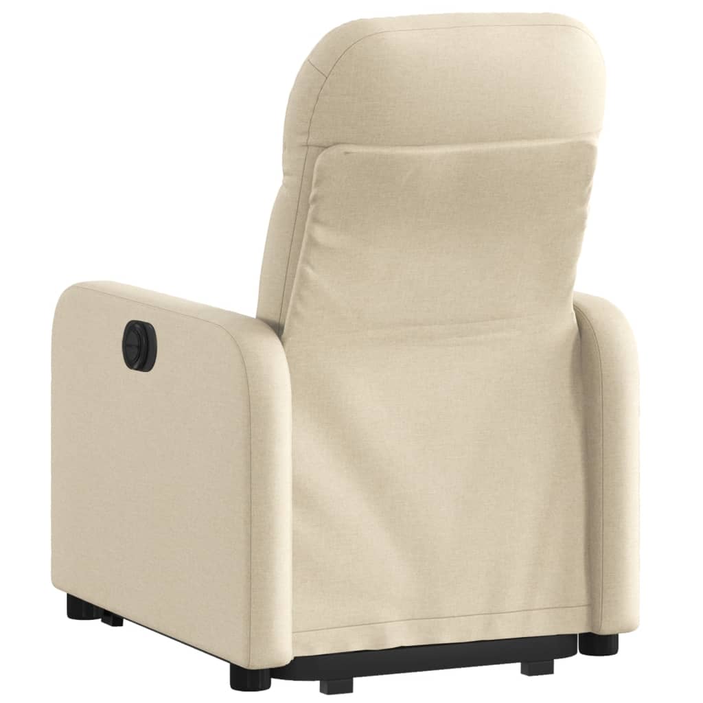 Standing recliner, cream, fabric