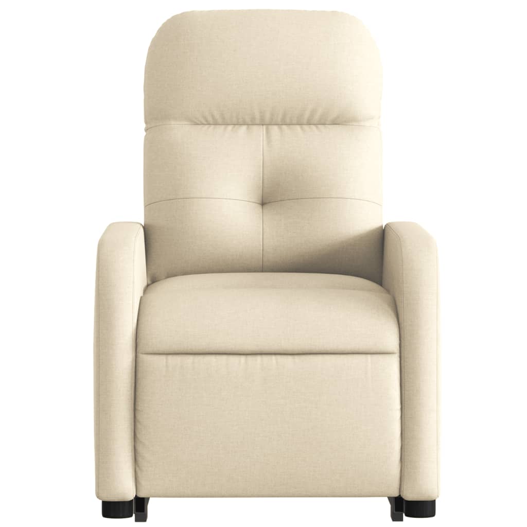 Standing recliner, cream, fabric