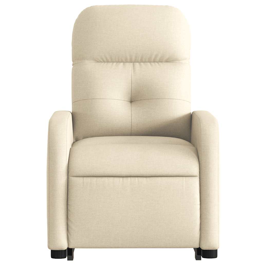 Standing recliner, cream, fabric