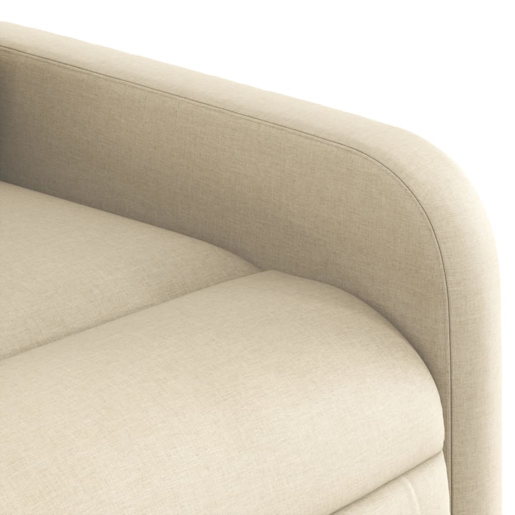 Standing recliner, cream, fabric