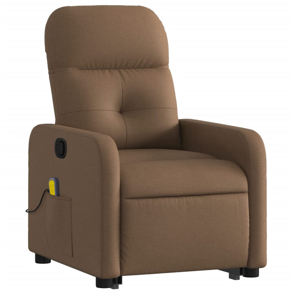 Lift Recliner Massage Chair, brown, fabric
