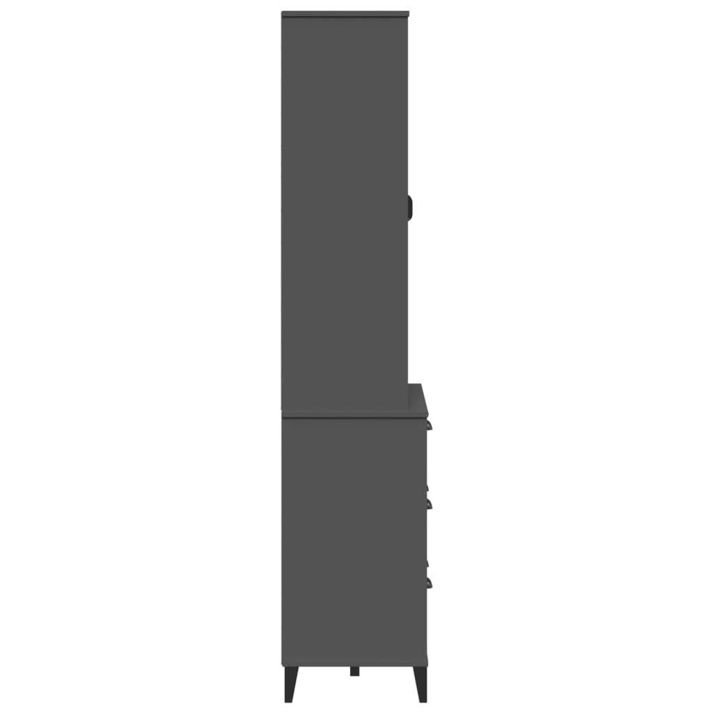 Komoda VIKEN, antracito pilka, 80x40x190cm, pušies masyvas