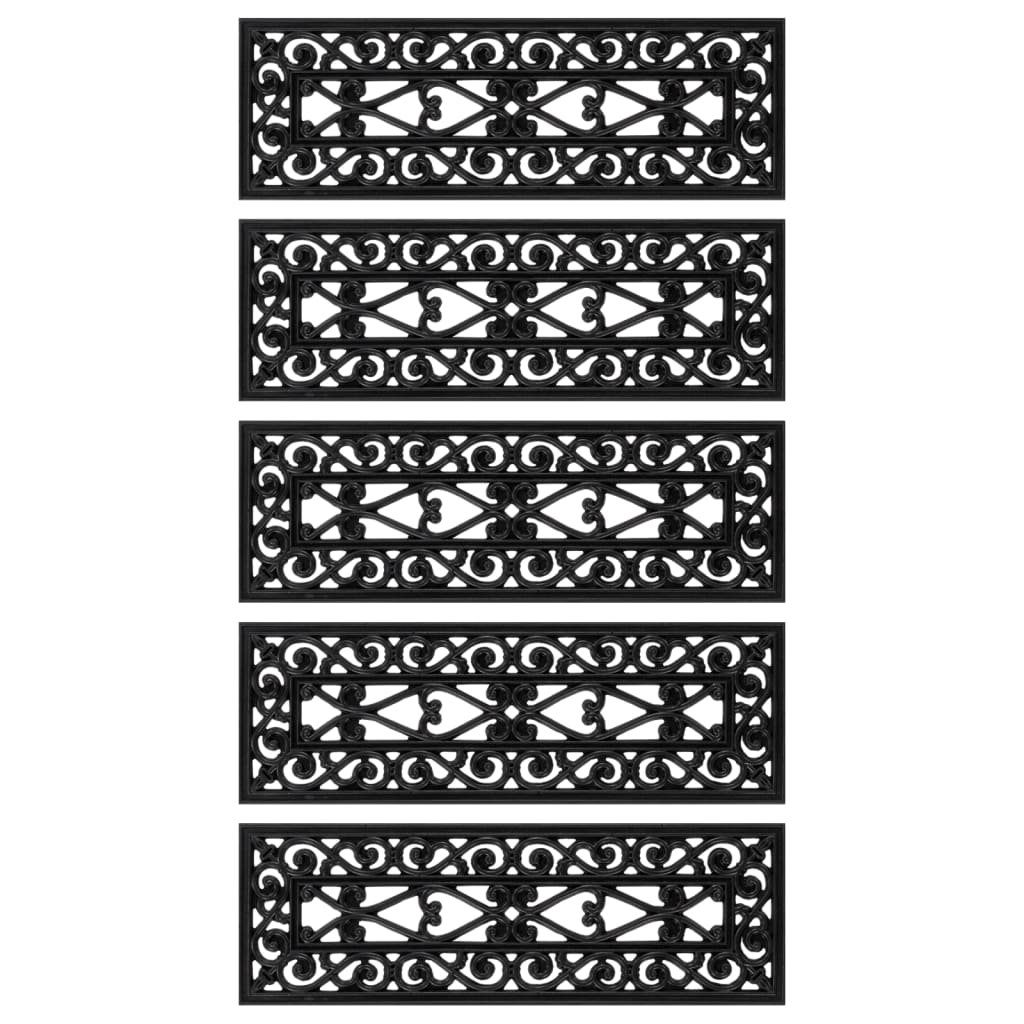 Stair treads, 5 pcs, 25x75cm, rubber