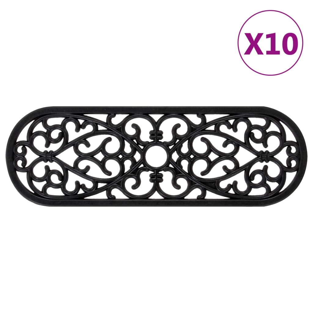 Stair treads, 10 pcs, 25x75cm, rubber