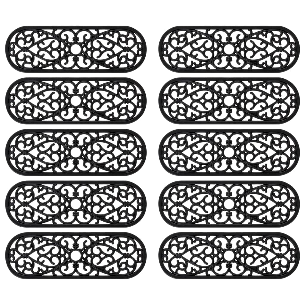 Stair treads, 10 pcs, 25x75cm, rubber