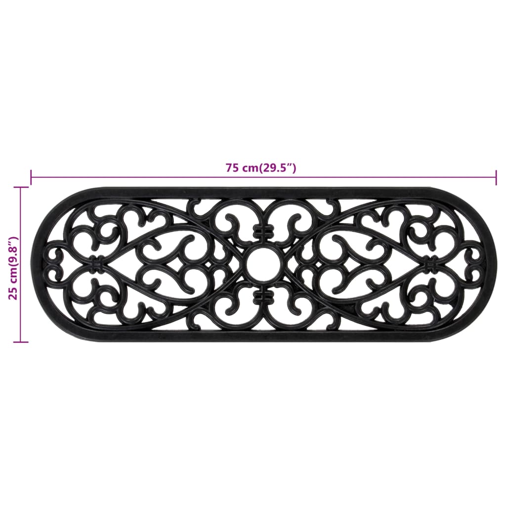 Stair treads, 10 pcs, 25x75cm, rubber