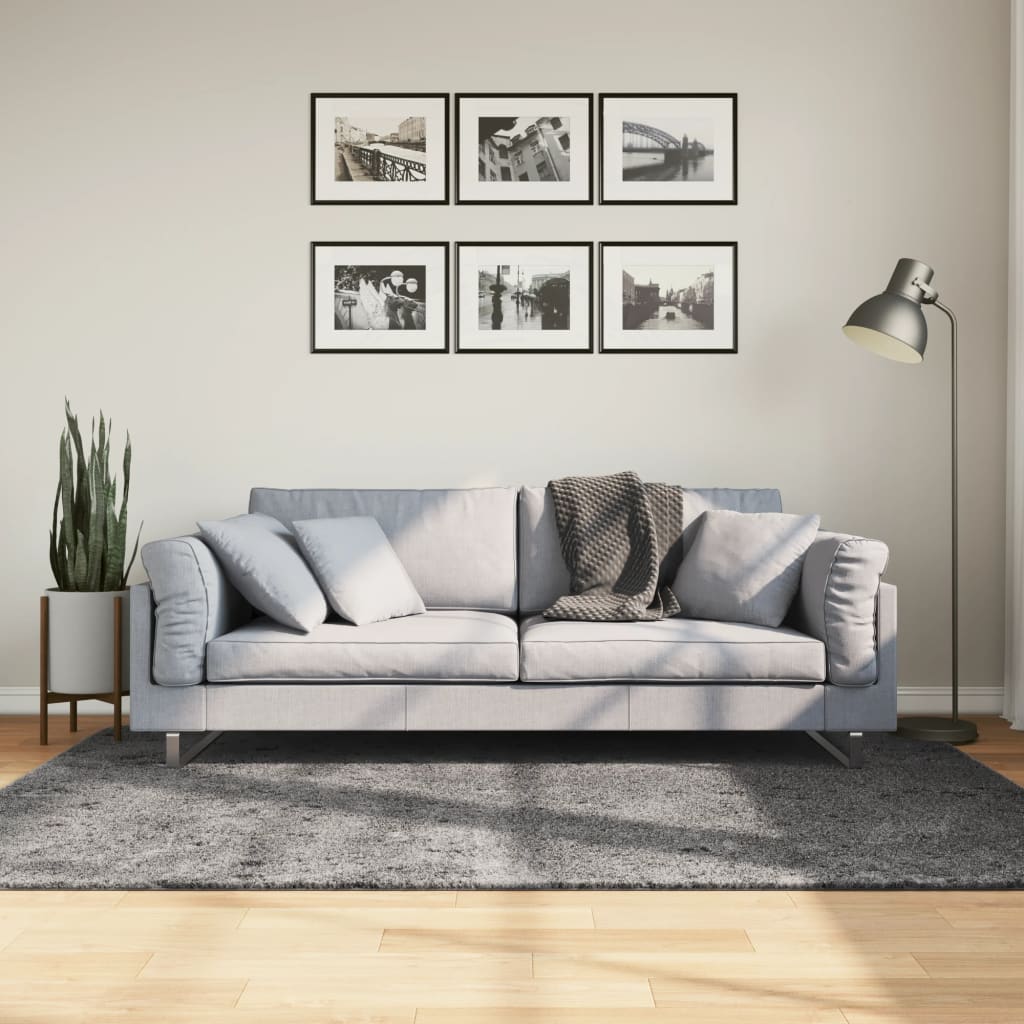 Kilimas HUARTE, antracito, 140x200 cm, trumpi šereliai