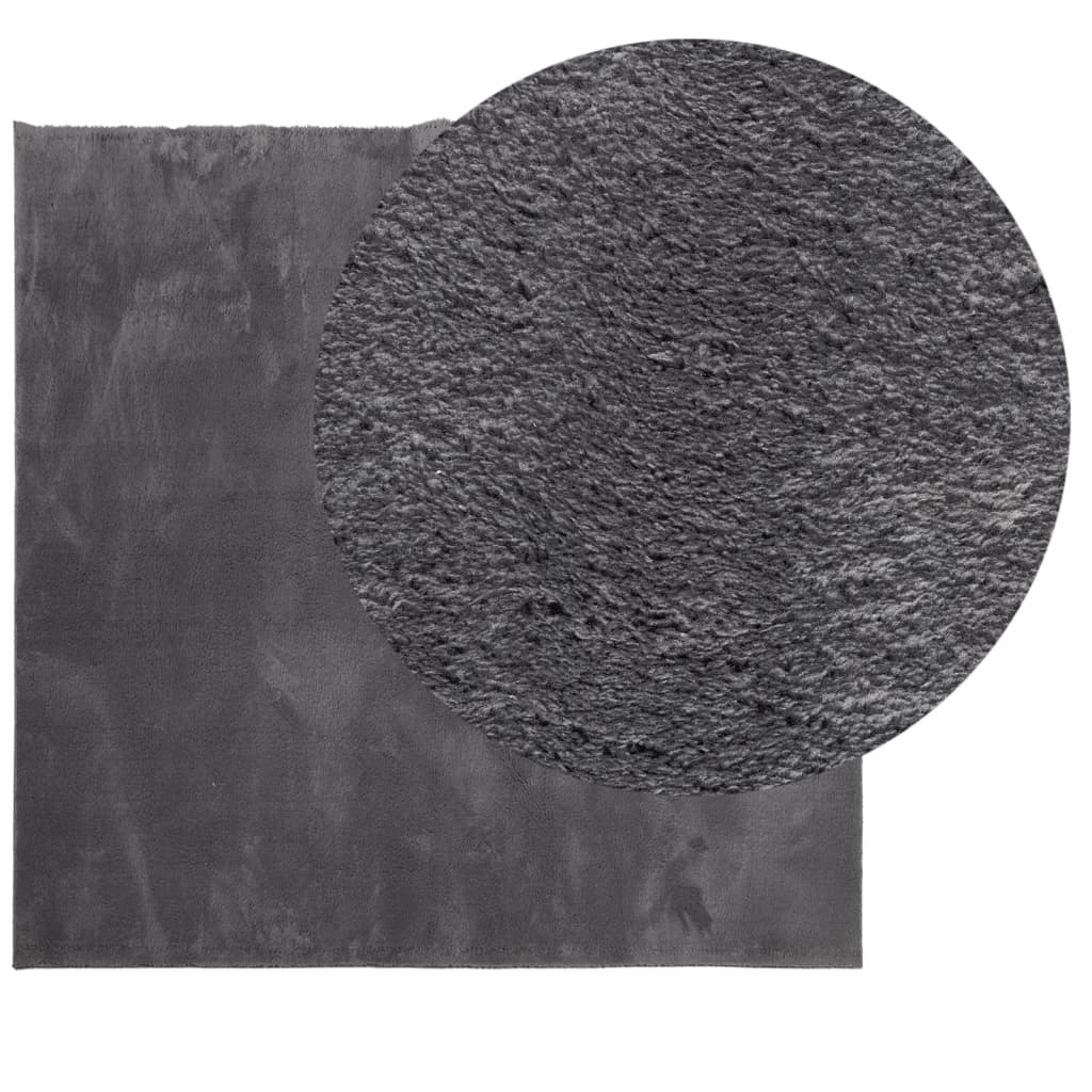 Kilimas HUARTE, antracito, 160x160 cm, trumpi šereliai