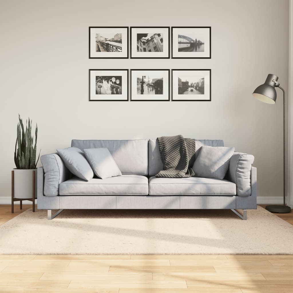 Rug HUARTE, sand, 140x200 cm, short pile