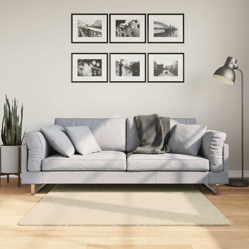 Paklājs HUARTE, krēmkrāsā, 120x120 cm, īsa plūksna