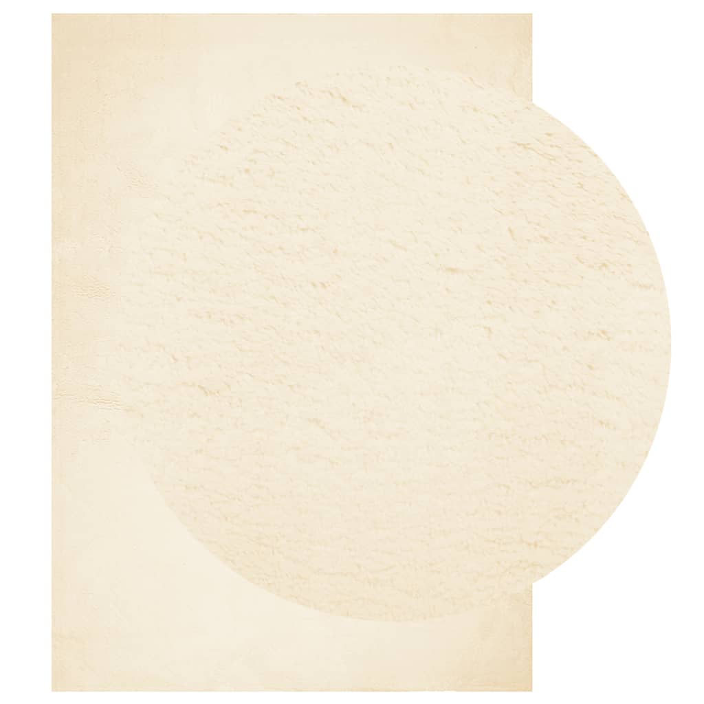 Rug HUARTE, cream, 140x200 cm, short pile