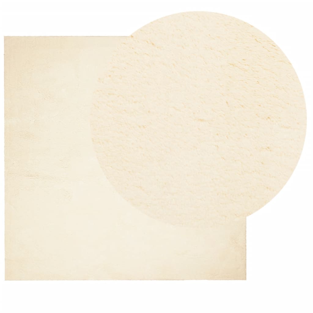 Rug HUARTE, cream, 160x160 cm, short pile