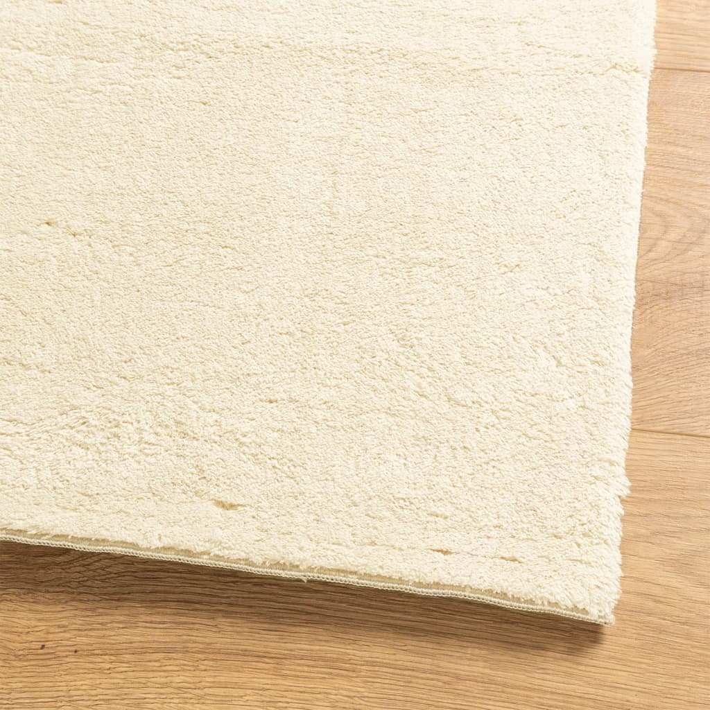 Rug HUARTE, cream, 160x160 cm, short pile