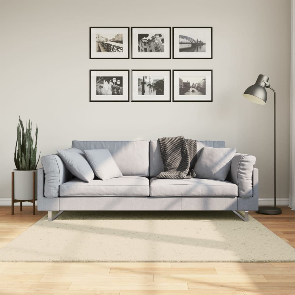 Rug HUARTE, cream, 160x160 cm, short pile