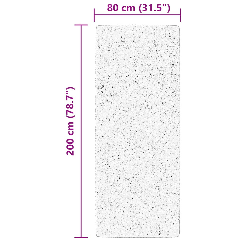 Paklājs HUARTE, meža zaļā krāsā, 80x200cm ar īsu plūksnu