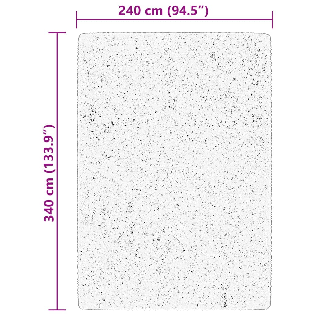 Rug HUARTE, black, 240x340cm, short pile