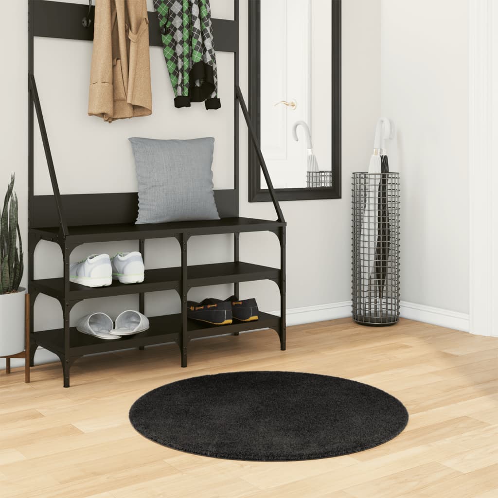 Paklājs HUARTE, melns, 80cm, īss plūksnojums