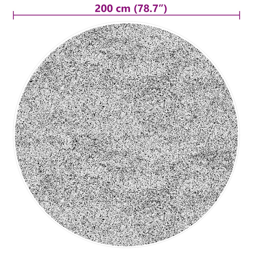 Paklājs HUARTE, melns, 200 cm, ar īsu plūksnu