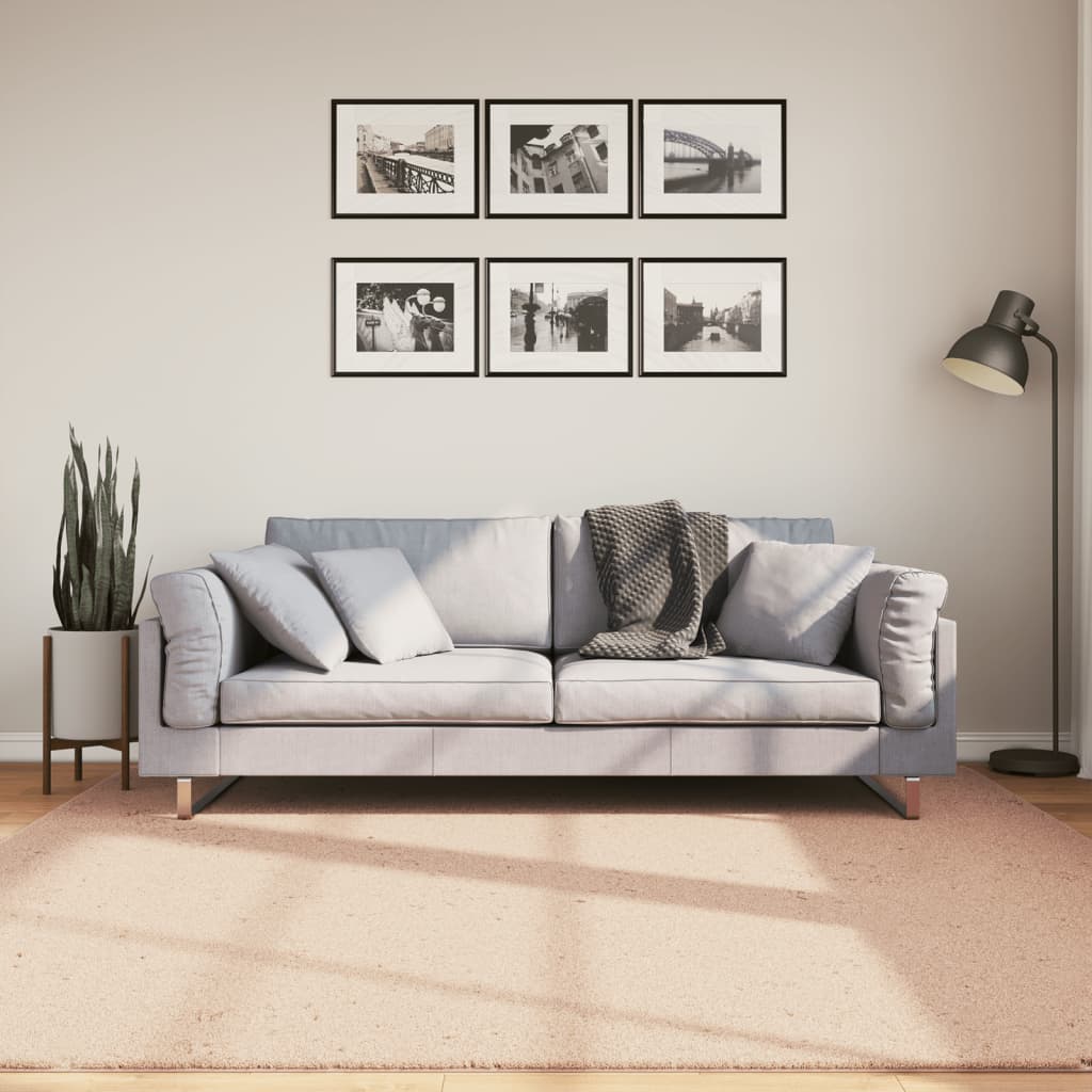 Paklājs HUARTE, rozā krāsā, 200x200 cm, īsas šķiedras