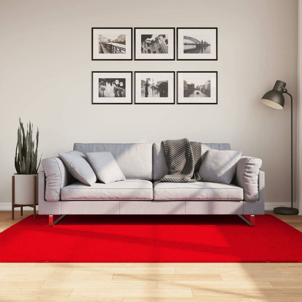 Kilimas HUARTE, raudonos spalvos, 140x200cm, trumpi šereliai