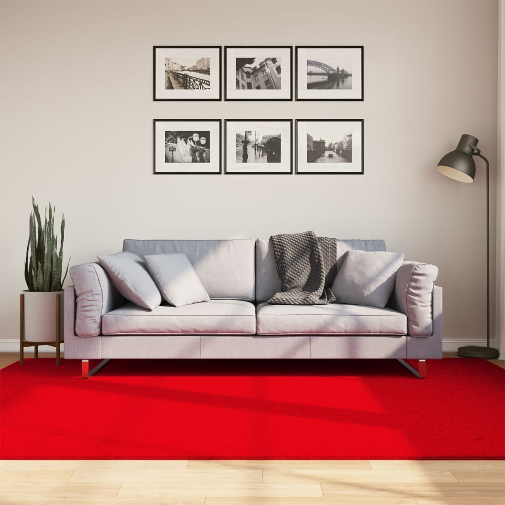 Paklājs HUARTE, sarkans, 160x230cm, ar īsu plūksnu