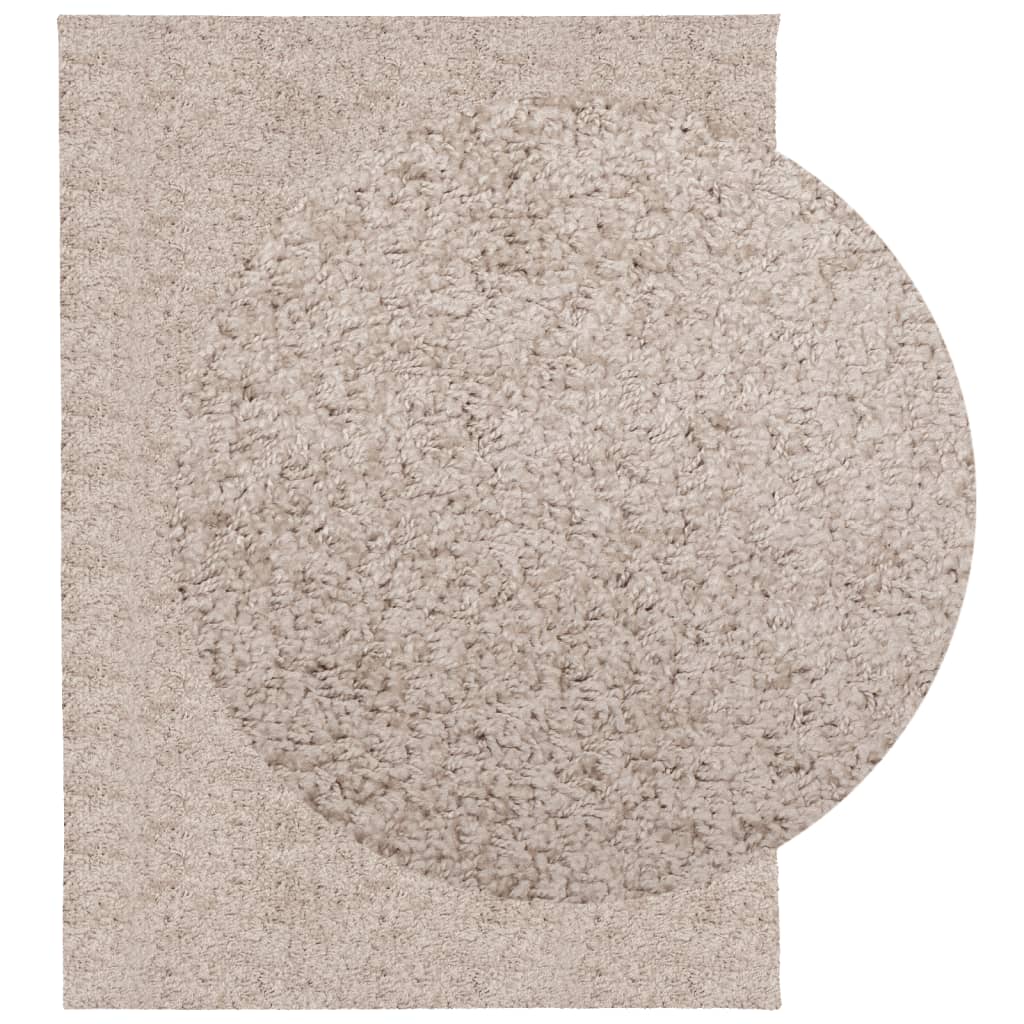 Shaggy tipo kilimas, smėlio spalvos, 140x200cm, aukšti šereliai