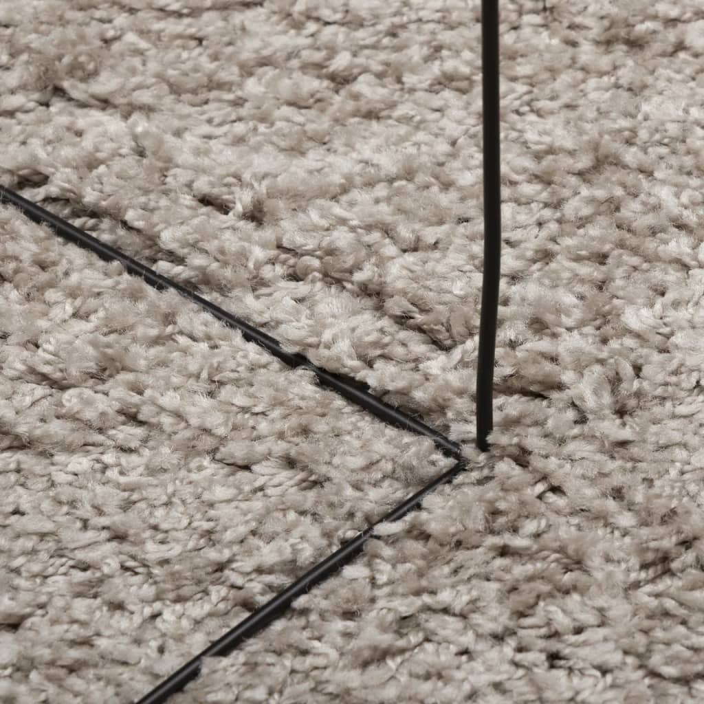 Shaggy tipo kilimas, smėlio spalvos, 140x200cm, aukšti šereliai