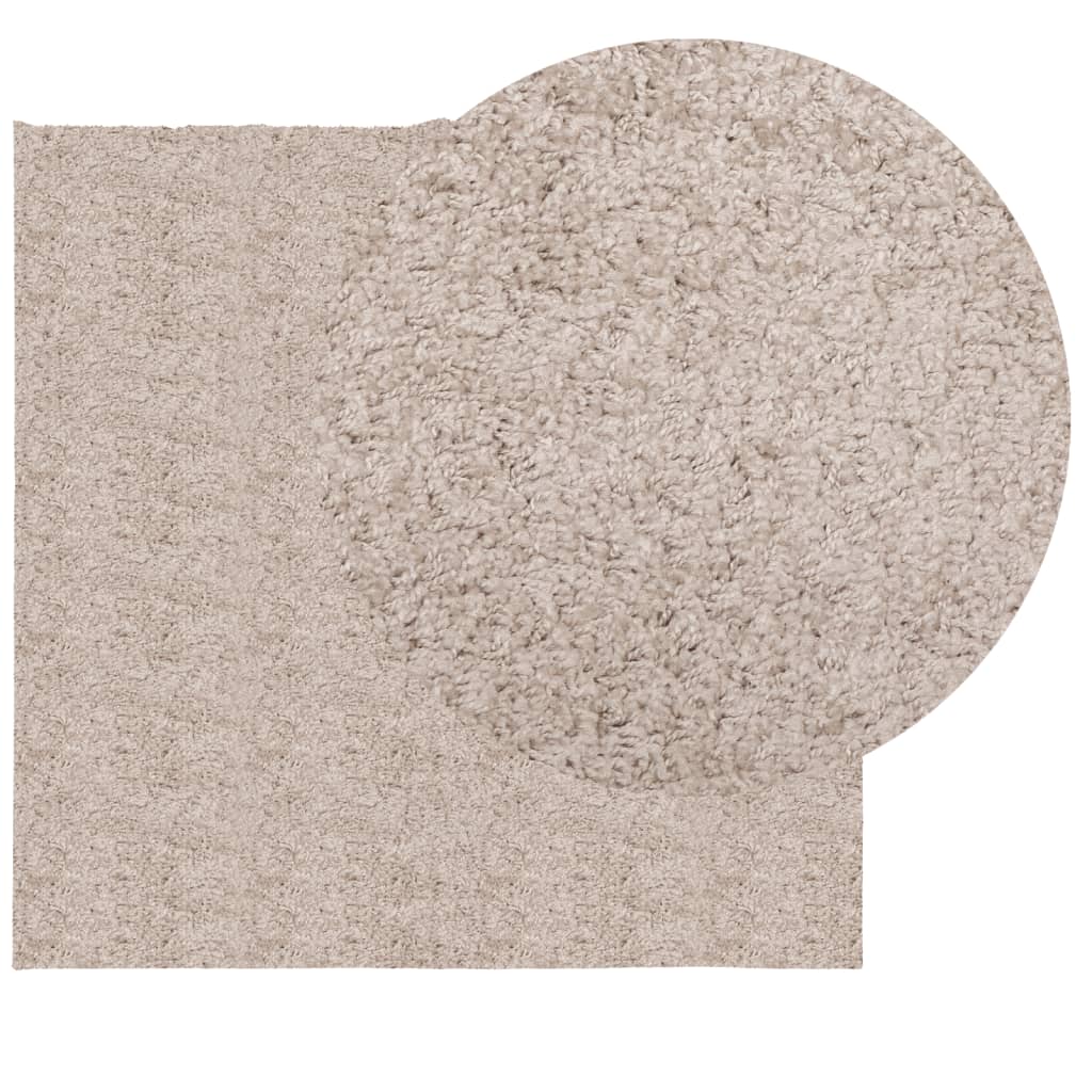 Shaggy tipo kilimas, smėlio spalvos, 200x200cm, aukšti šereliai