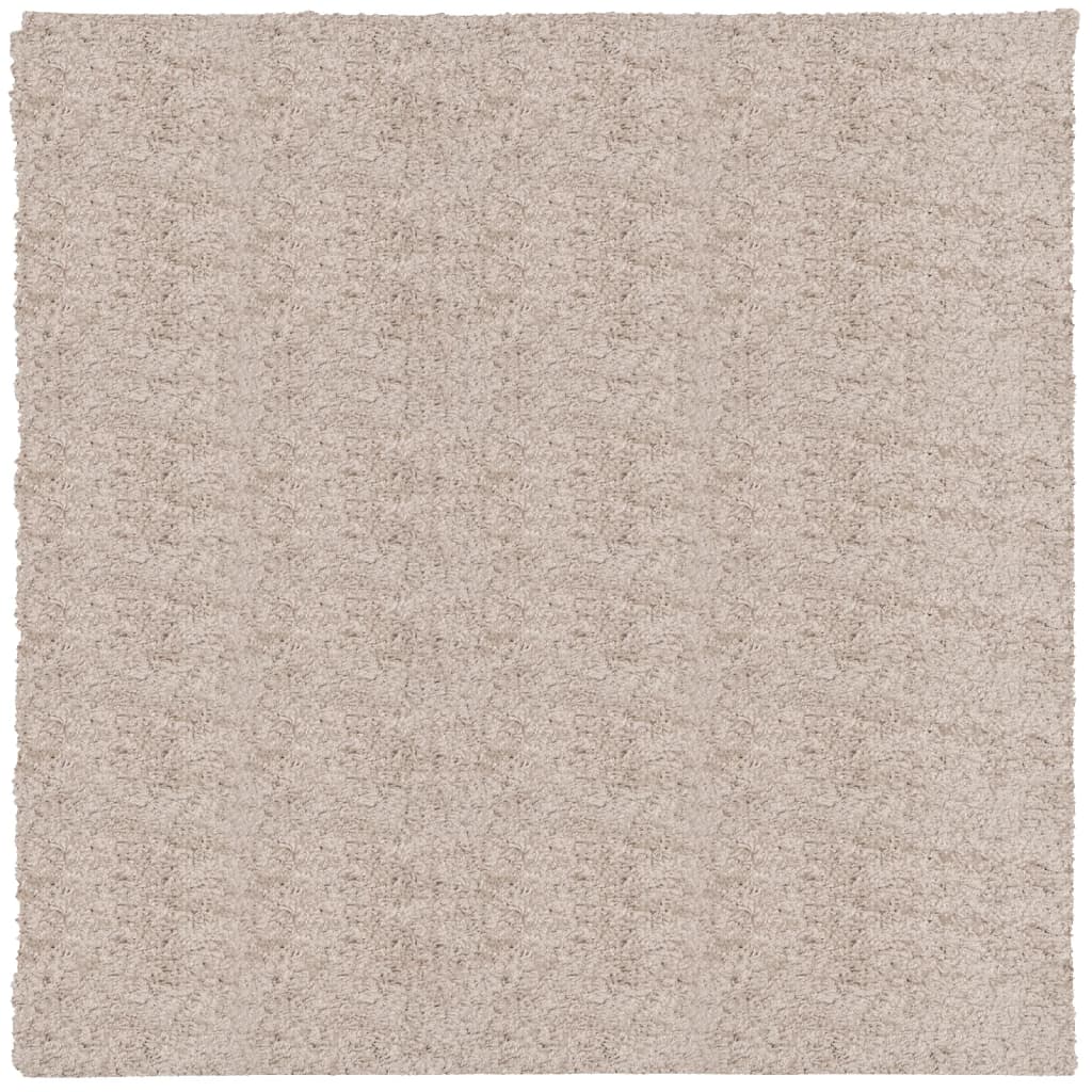 Shaggy tipo kilimas, smėlio spalvos, 240x240cm, aukšti šereliai