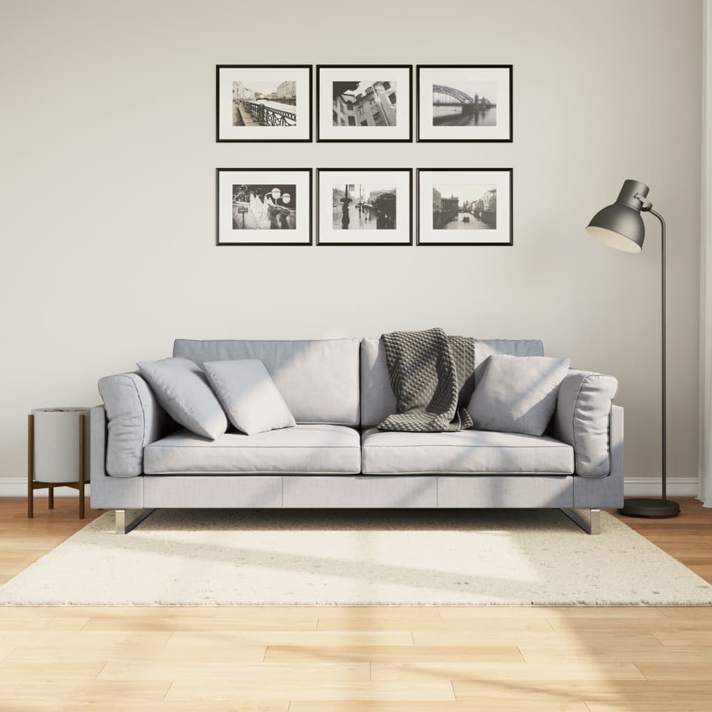 Garšainais paklājs PAMPLONA, krēmkrāsas, 120x170cm, gara plūksna