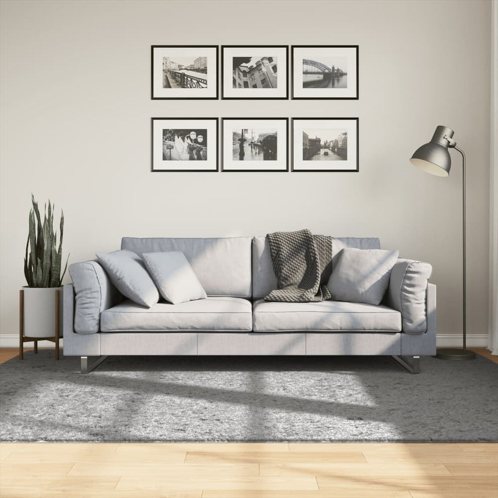 Shaggy kilimas PAMPLONA, pilkas, 160x230cm, aukšti šereliai