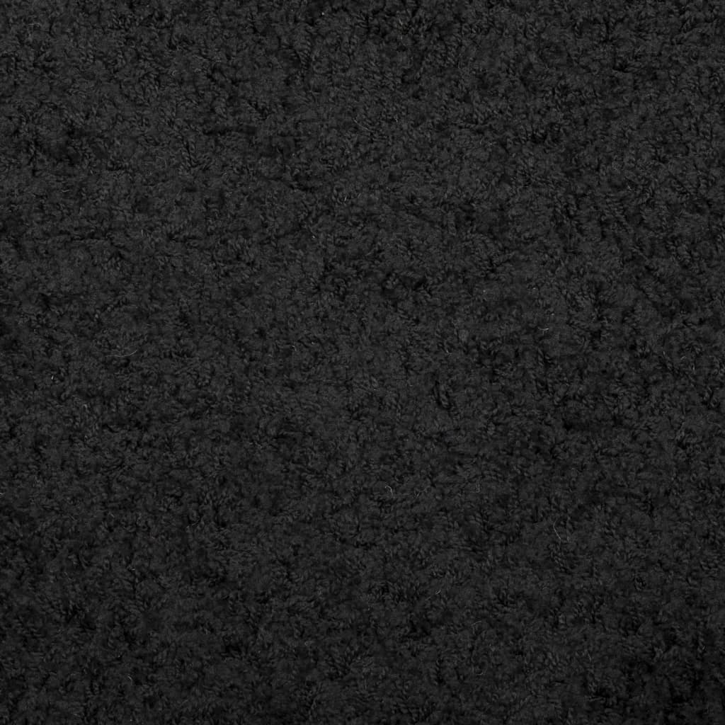 Shaggy tipo kilimas, juodas, 120cm, aukšti šereliai, modernus