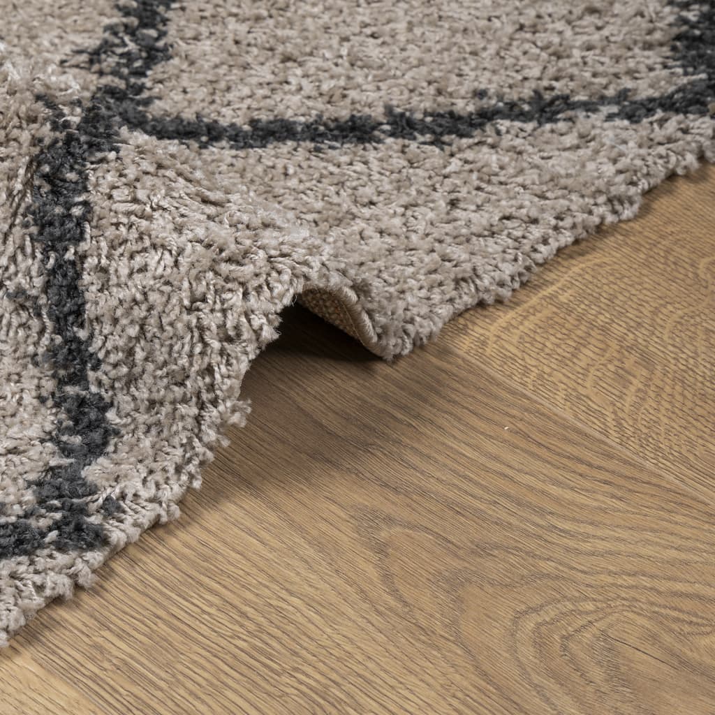 Shaggy kilimas PAMPLONA, smėlio ir antracito, 240x340cm