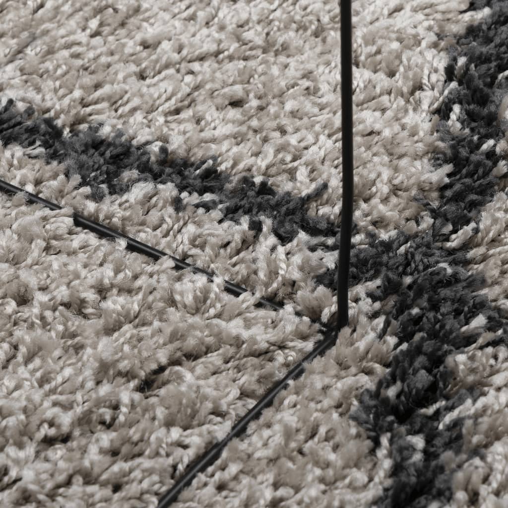Shaggy kilimas PAMPLONA, smėlio ir antracito, 240x340cm
