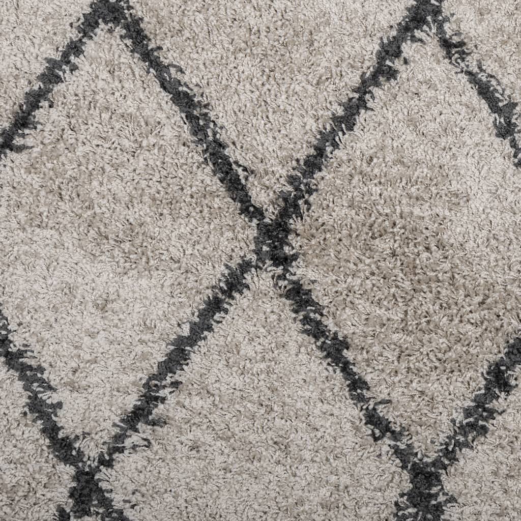 Shaggy tipo kilimas, smėlio ir antracito, 300x400cm
