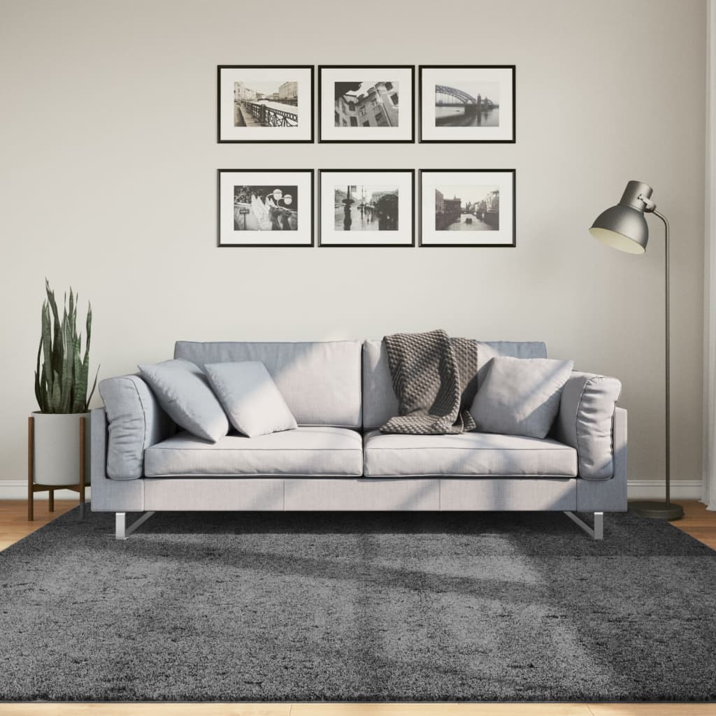 Paklājs OVIEDO, antracīta krāsā, 200x200cm, īsa plūksna