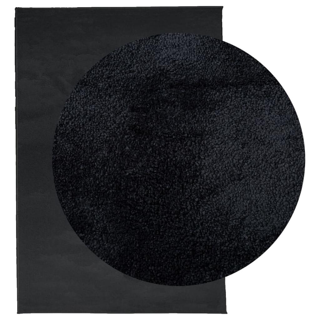 Kilimas OVIEDO, juodos spalvos, 140x200cm, trumpi šereliai