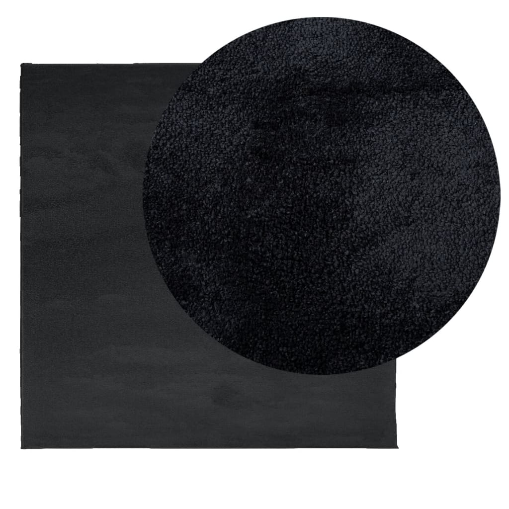 Paklājs OVIEDO, melns, 240x240cm, īss plūksnojums
