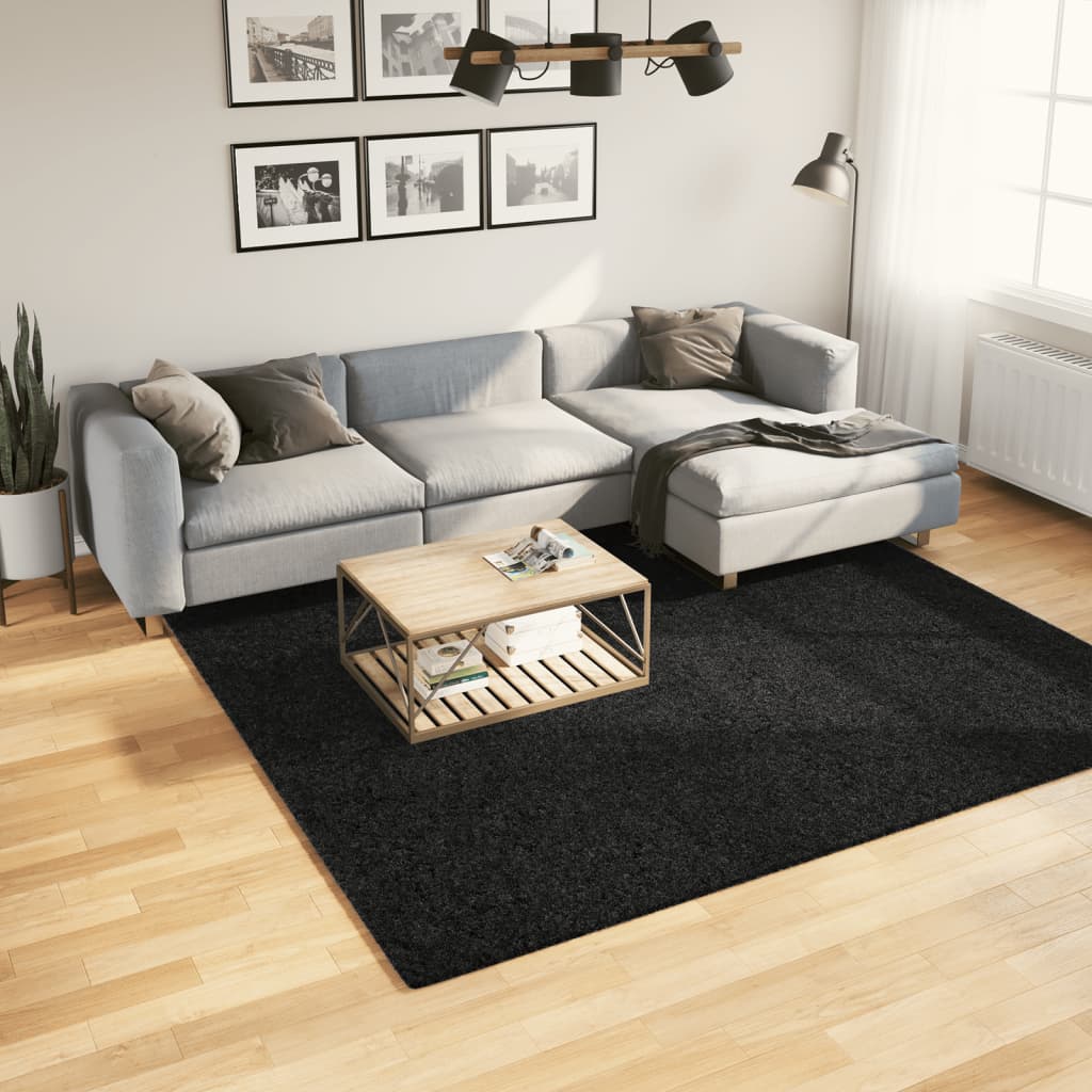 Paklājs OVIEDO, melns, 240x240cm, īss plūksnojums