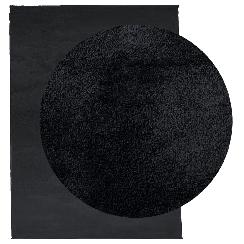 Kilimas OVIEDO, juodos spalvos, 240x340cm, trumpi šereliai