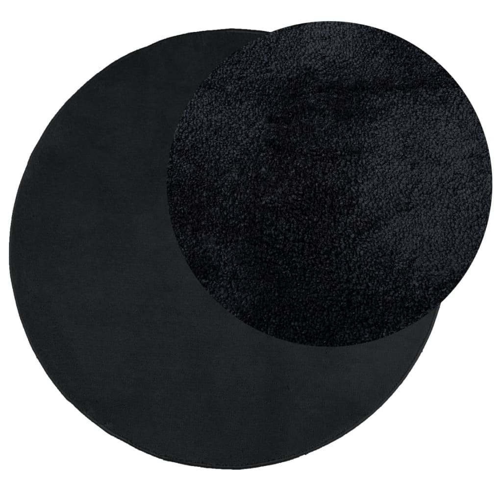 Paklājs OVIEDO, melns, 120cm, īsa plūksna