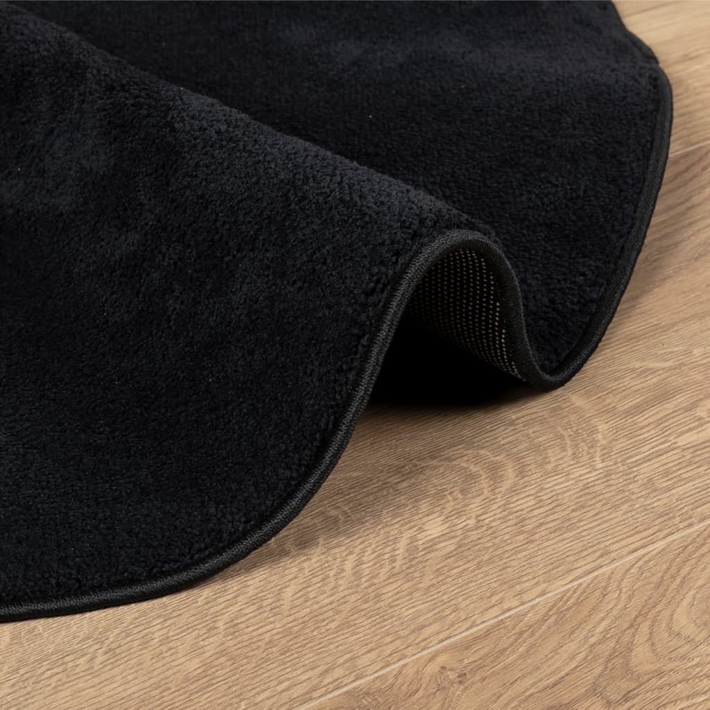 Paklājs OVIEDO, melns, 120cm, īsa plūksna