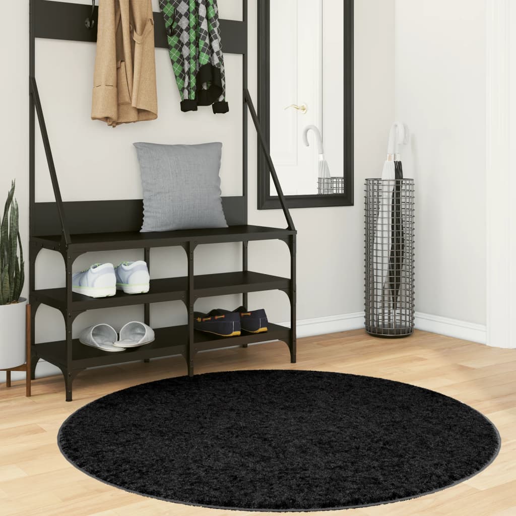 Paklājs OVIEDO, melns, 120cm, īsa plūksna