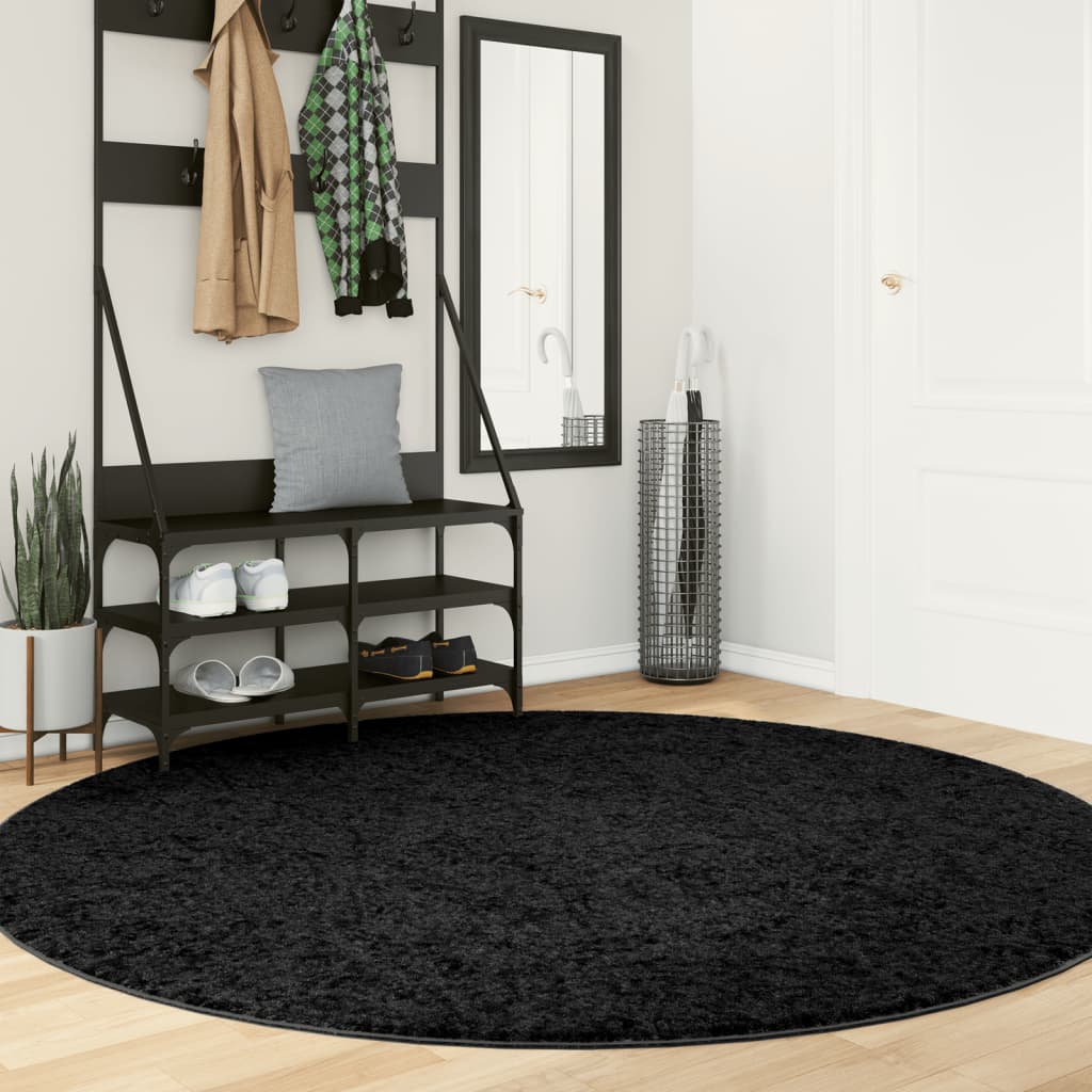 Rug OVIEDO, black, 200cm, short pile